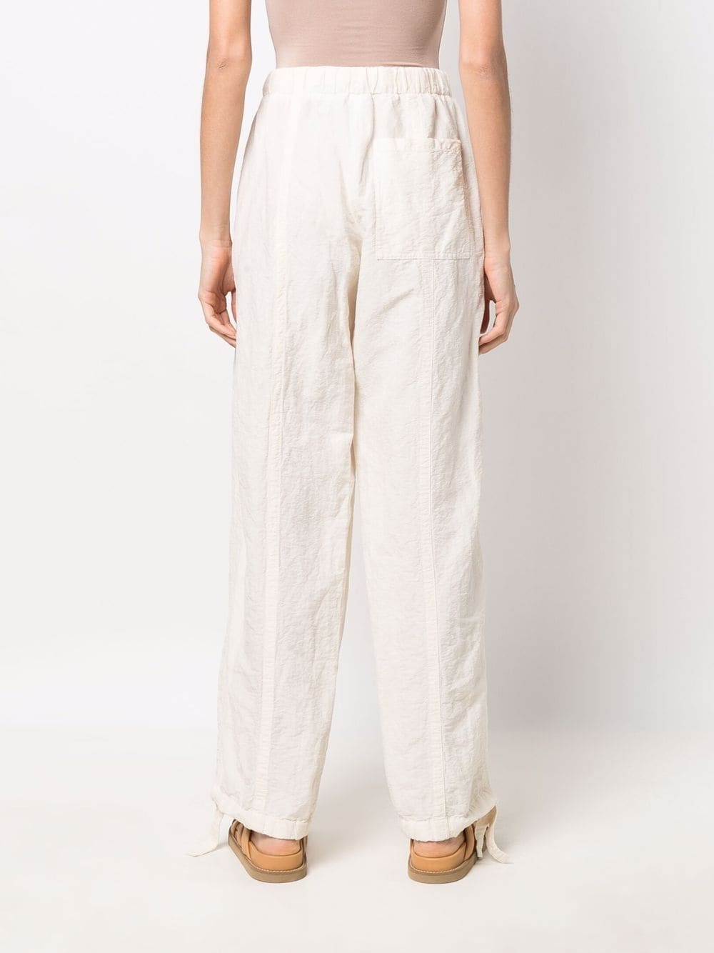 tied-waist straight trousers - 4