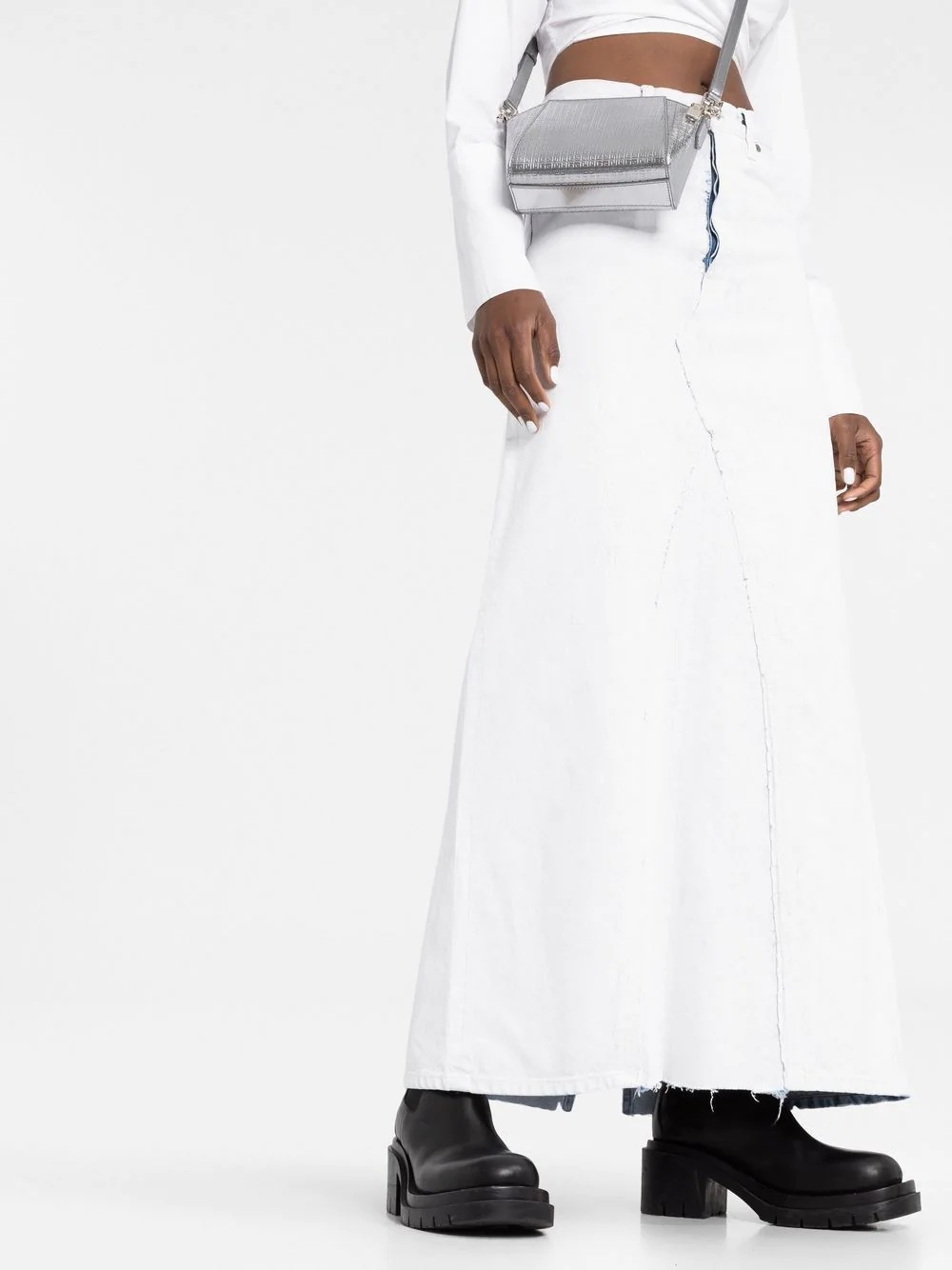 denim mid-length skirt - 5