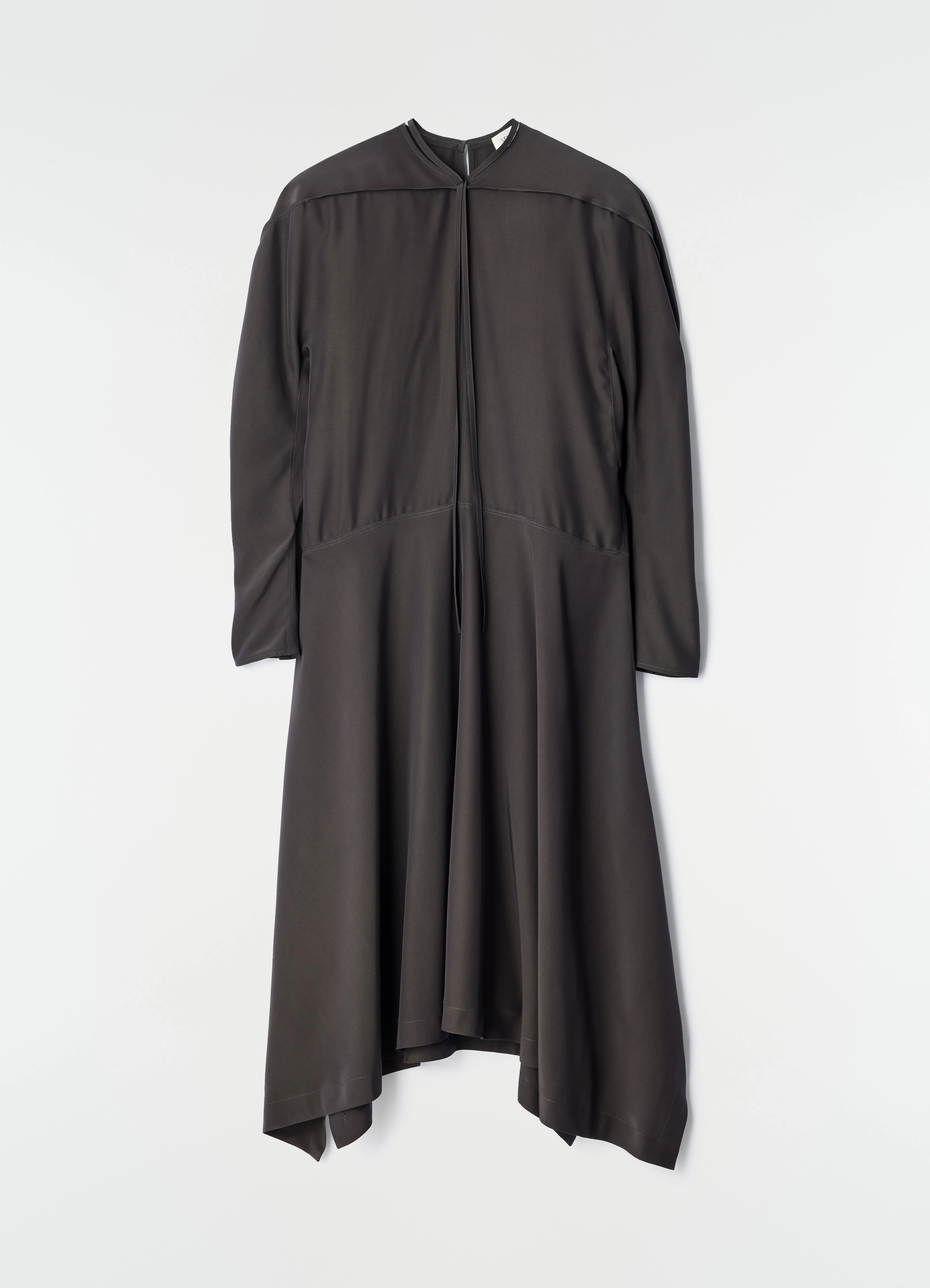 MIDI DRESS IN SILK VISCOSE TOILE - 1
