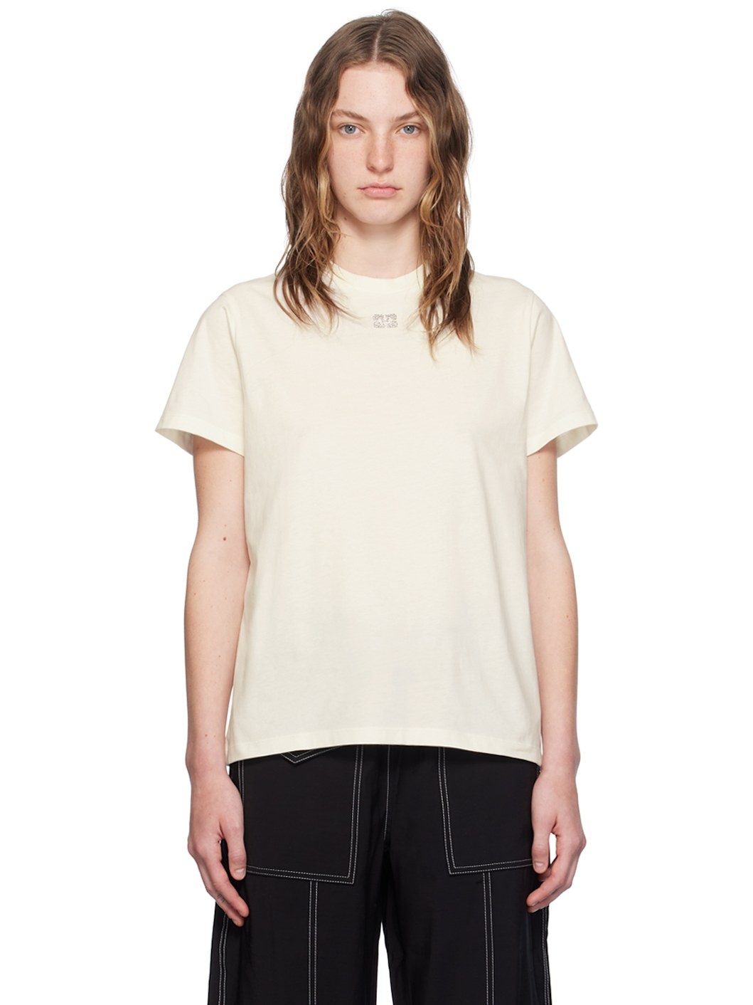 Off-White Rhinestone T-Shirt - 1