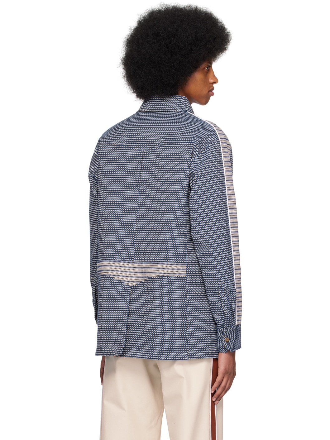 Navy Jacquard Jacket - 3