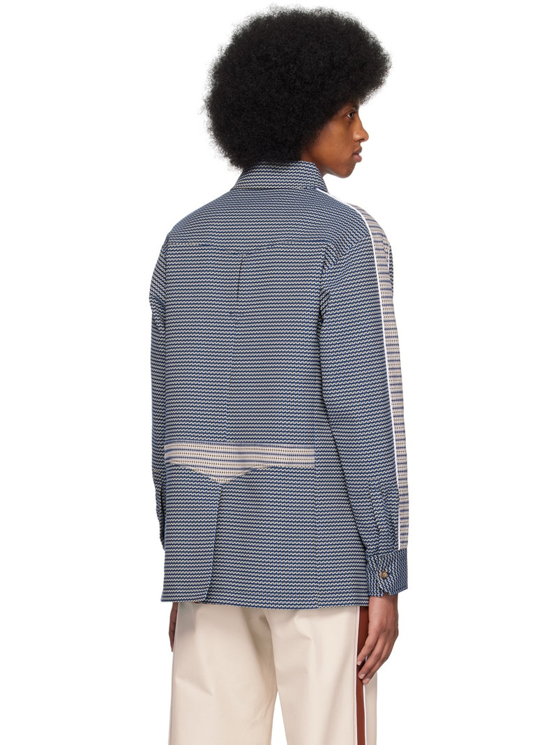 Navy Jacquard Jacket 3