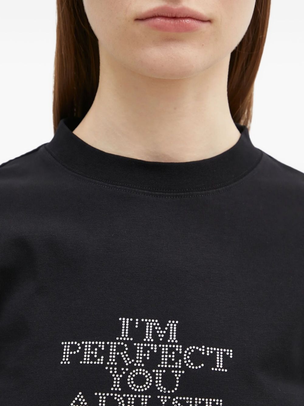 rhinestone-embellished cropped T-shirt - 5