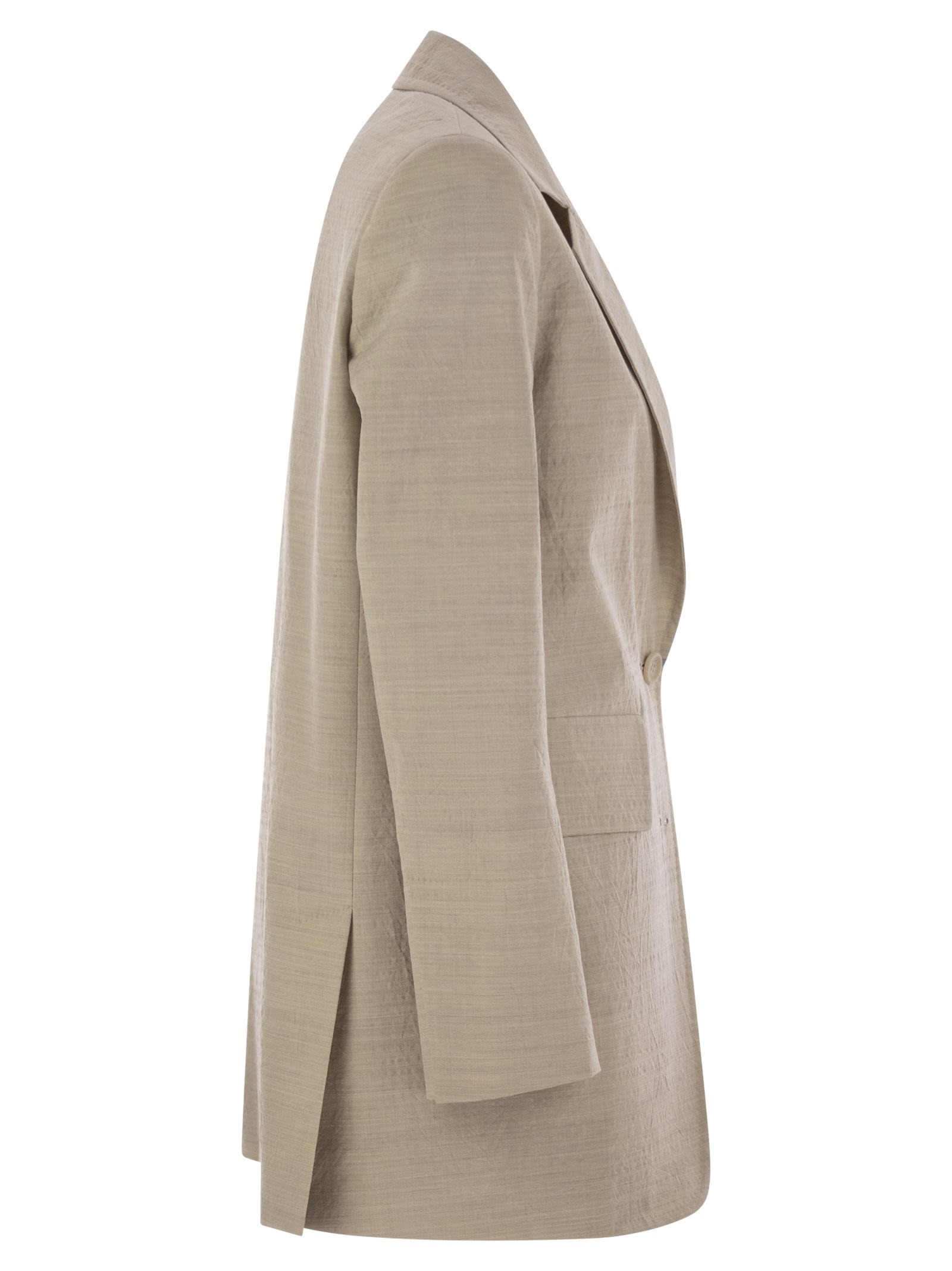 Maxmara Women Acacia1234 - Single-Breasted Wool Canvas Blazer - 3