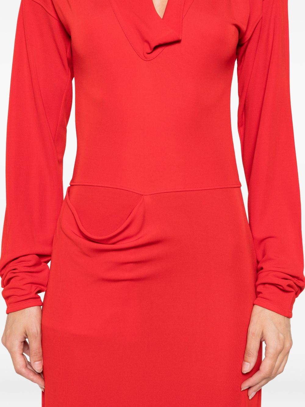 cowl-neck pocket dress - 5