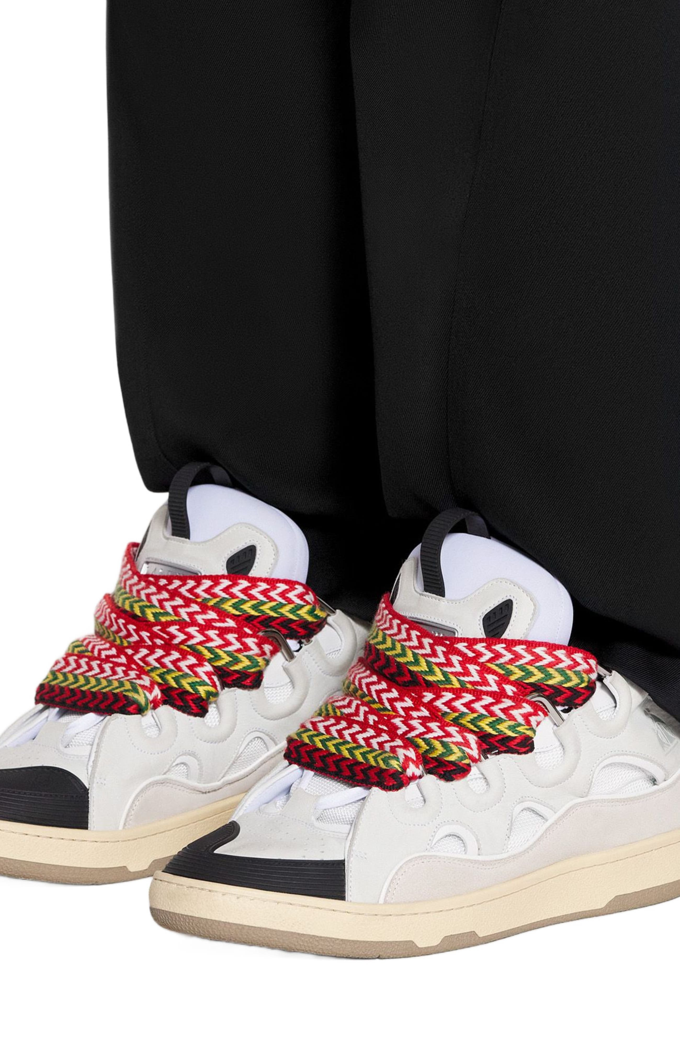 Lanvin LEATHER CURB SNEAKERS in White at Nordstrom - 6