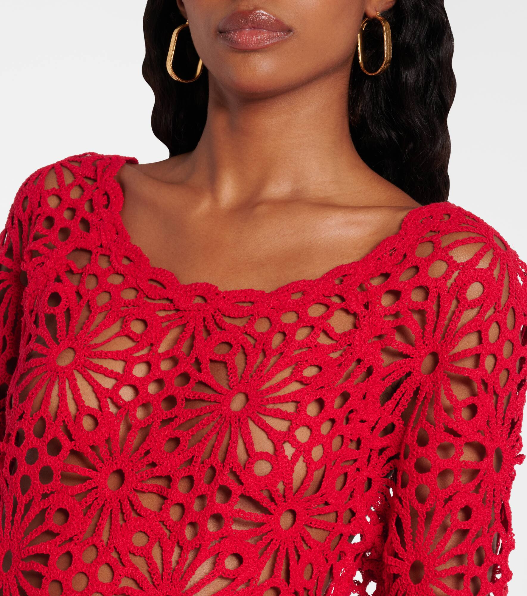 Open-knit cotton-blend sweater - 4