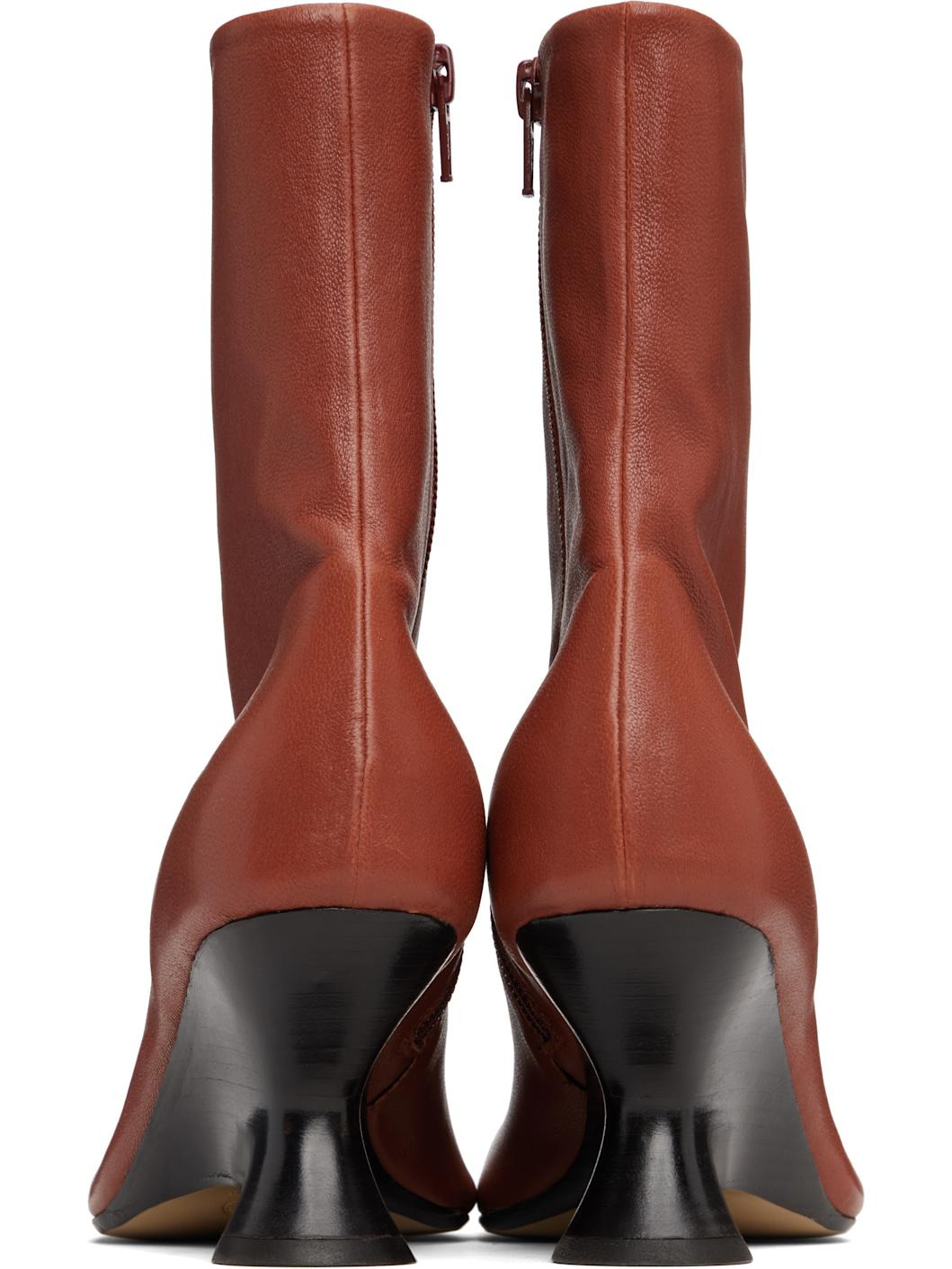 Brown Heeled Ankle Boots - 2