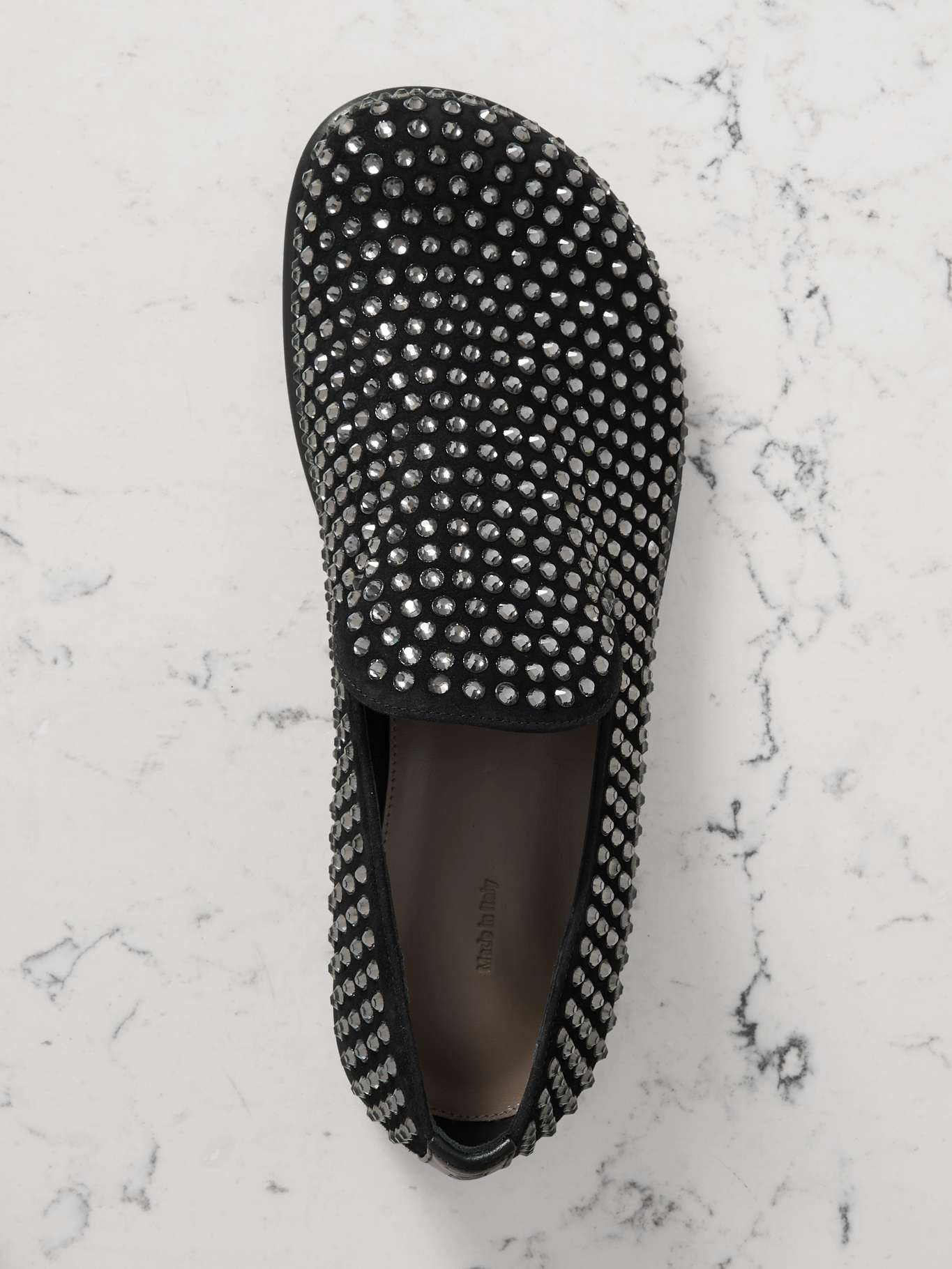 Crystal-embellished suede loafers - 5