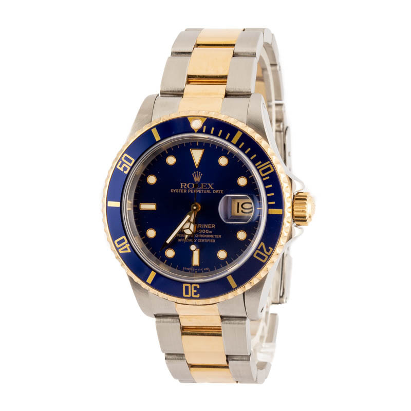 180837 Pre-owned Rolex Submariner 16613 Blue Dial - 2