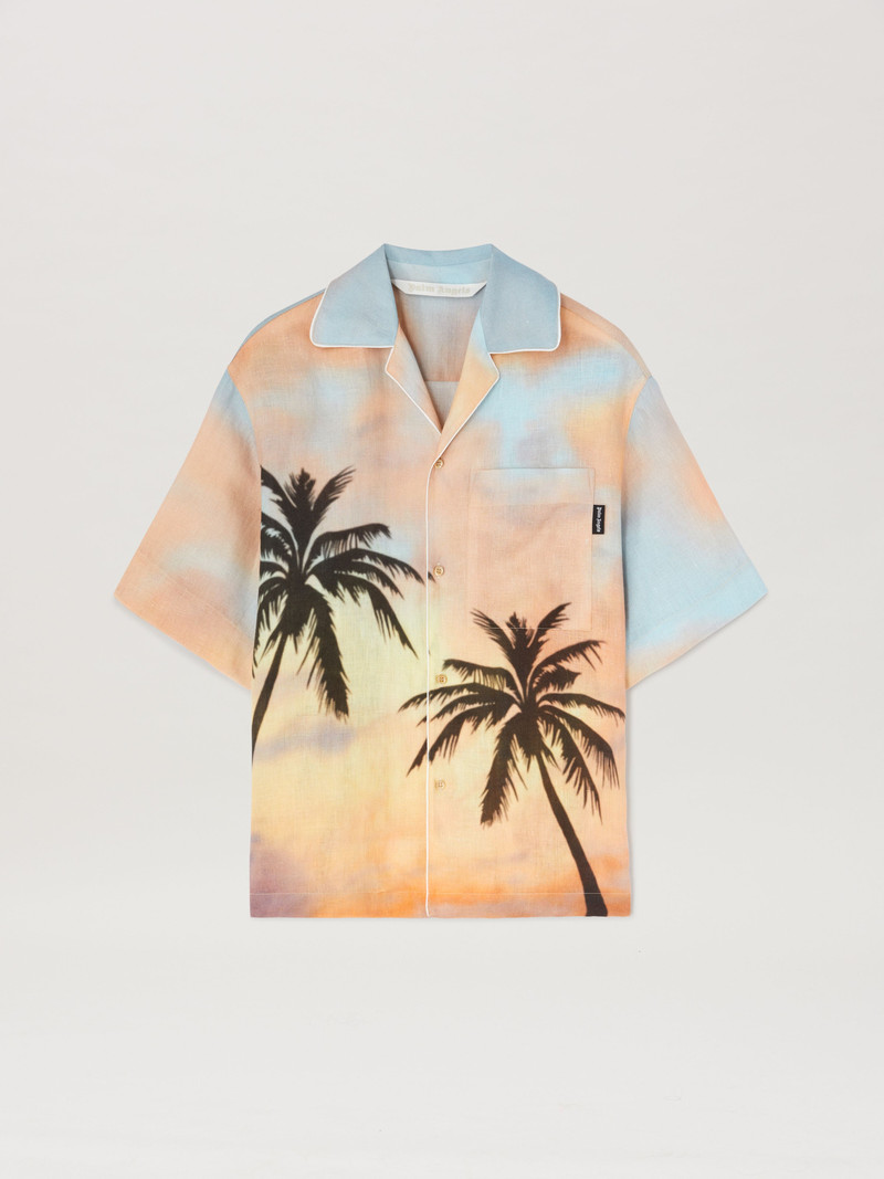 Sunrise palm bowling shirt 1
