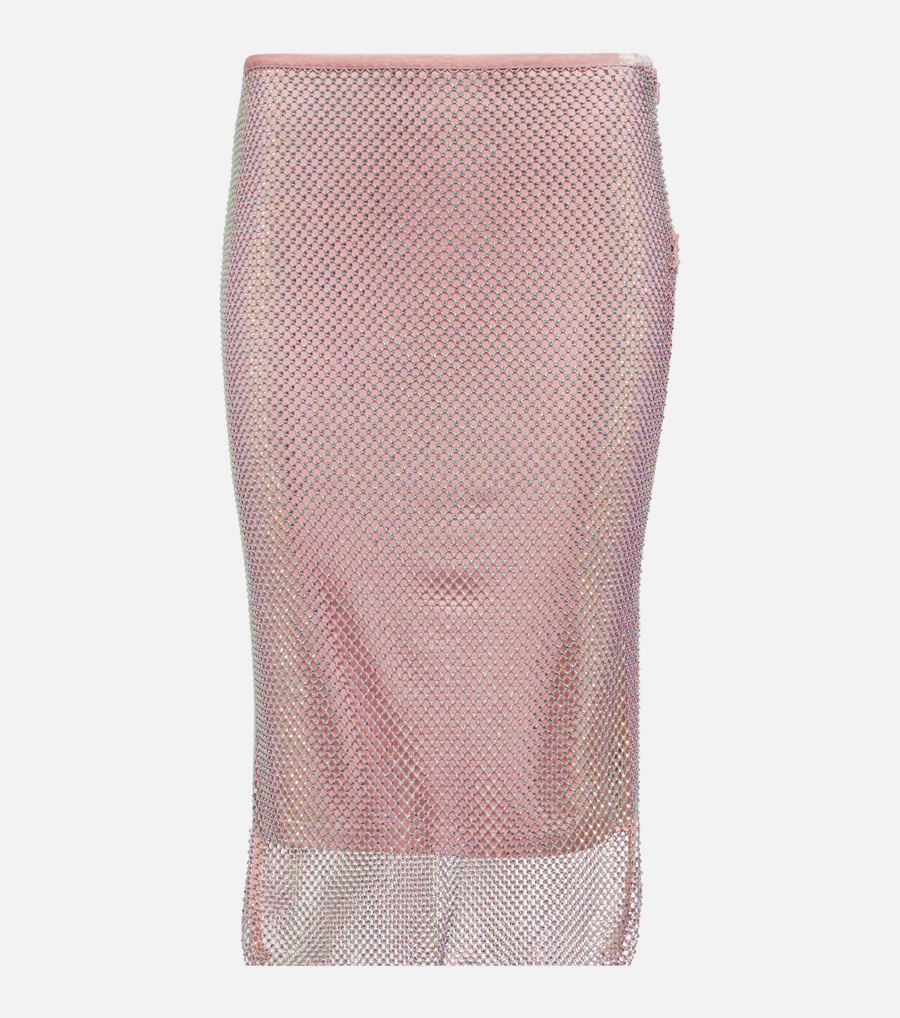 Fishnet embellished midi skirt - 1