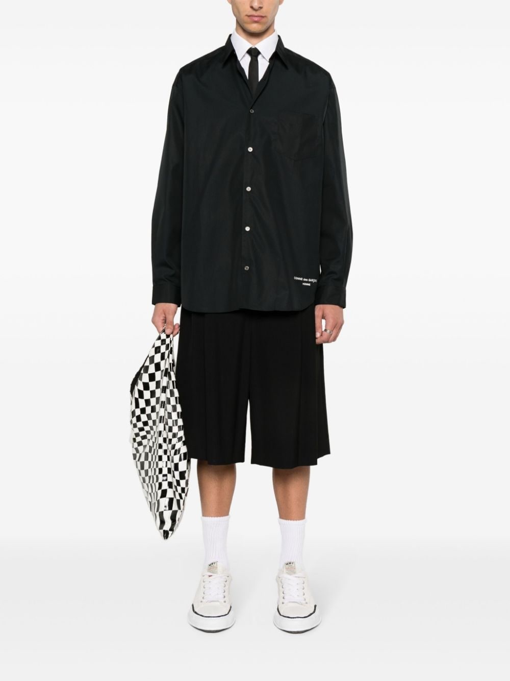 embroidered-logo cotton shirt - 2