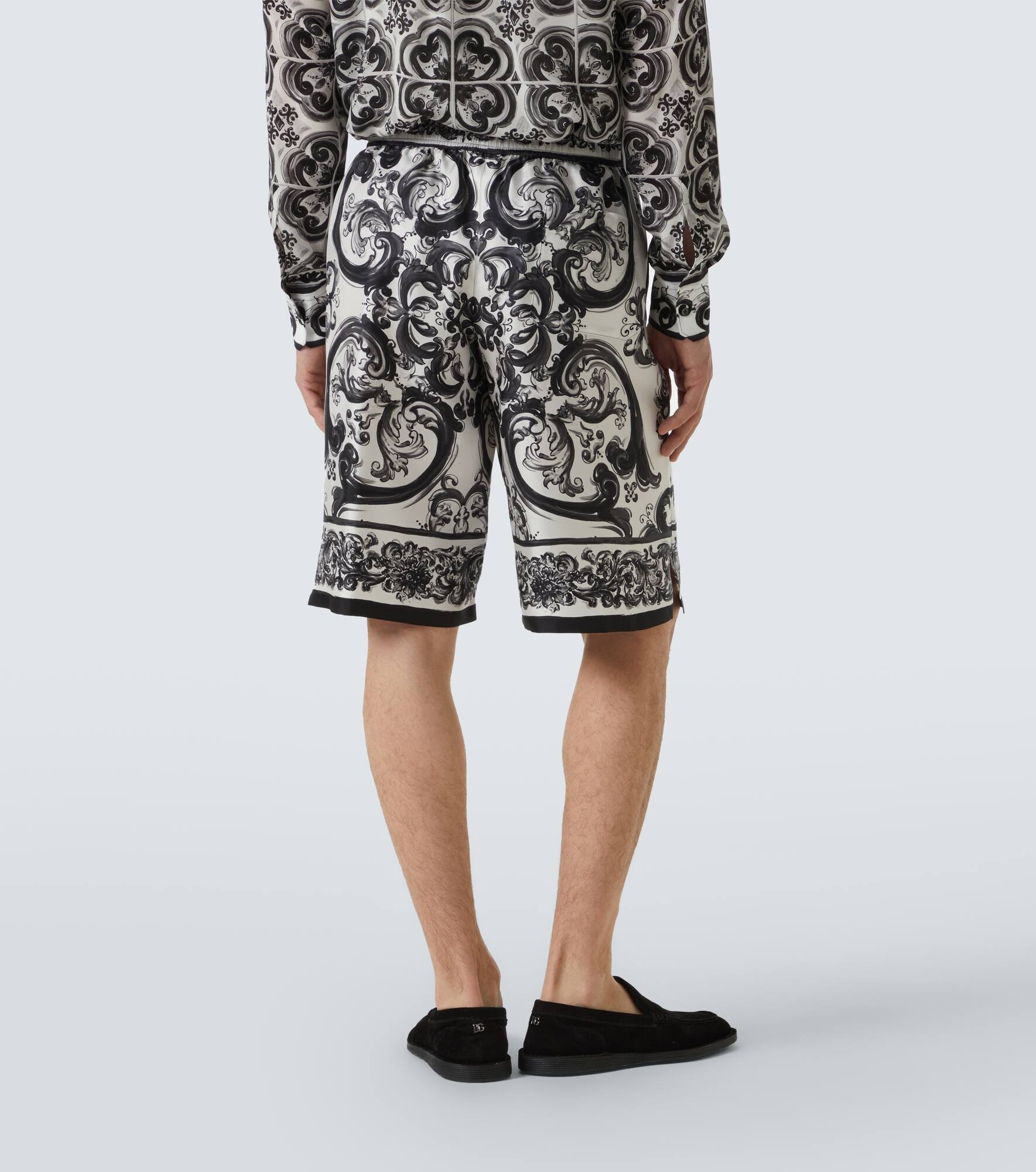 Majolica silk twill shorts - 4