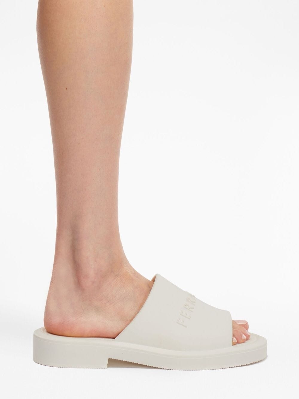logo-debossed open-toe slides - 6