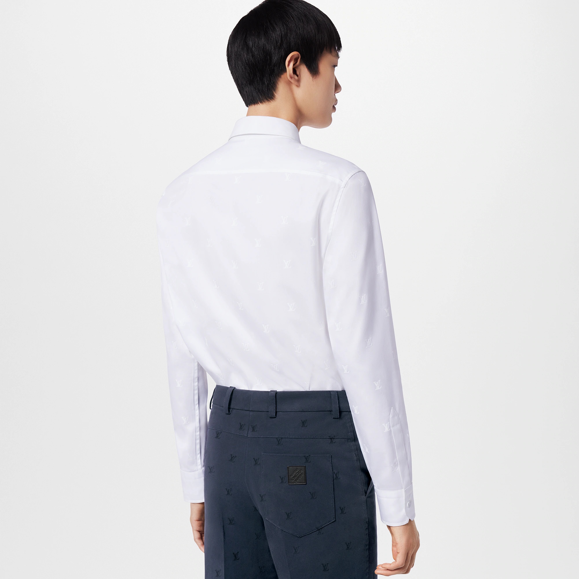 LV Blason Printed Long-Sleeved Cotton Shirt - 5