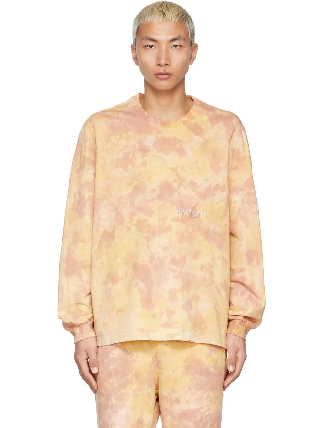 Yellow Vegetable Dyed Long Sleeve T-Shirt - 1