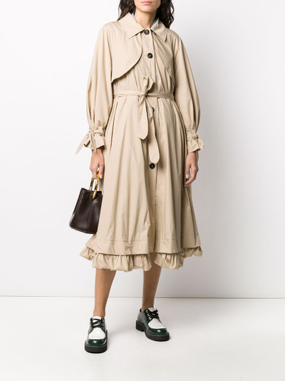 PATOU flared belted trench coat outlook