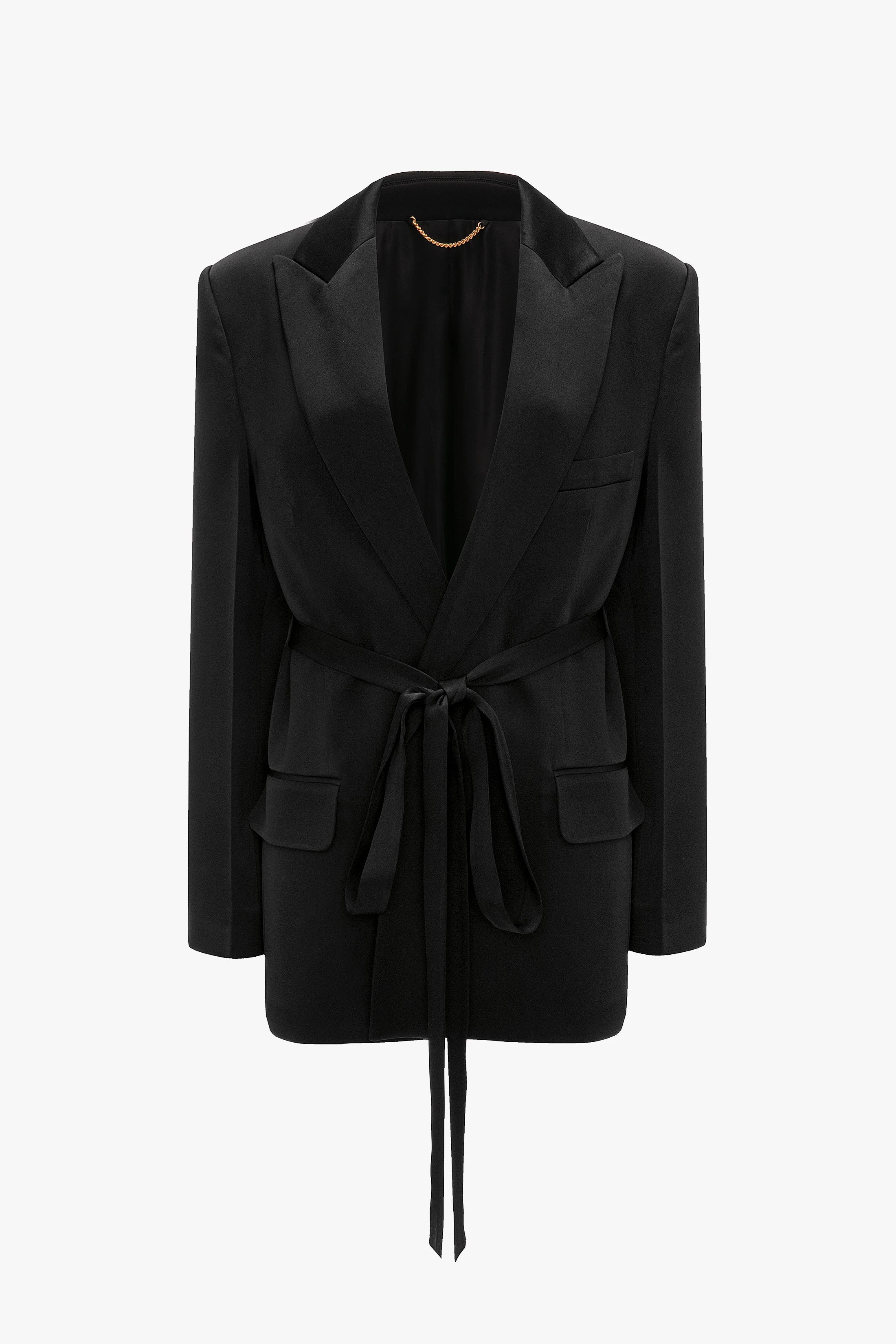 Belted Jacket In Black - 1