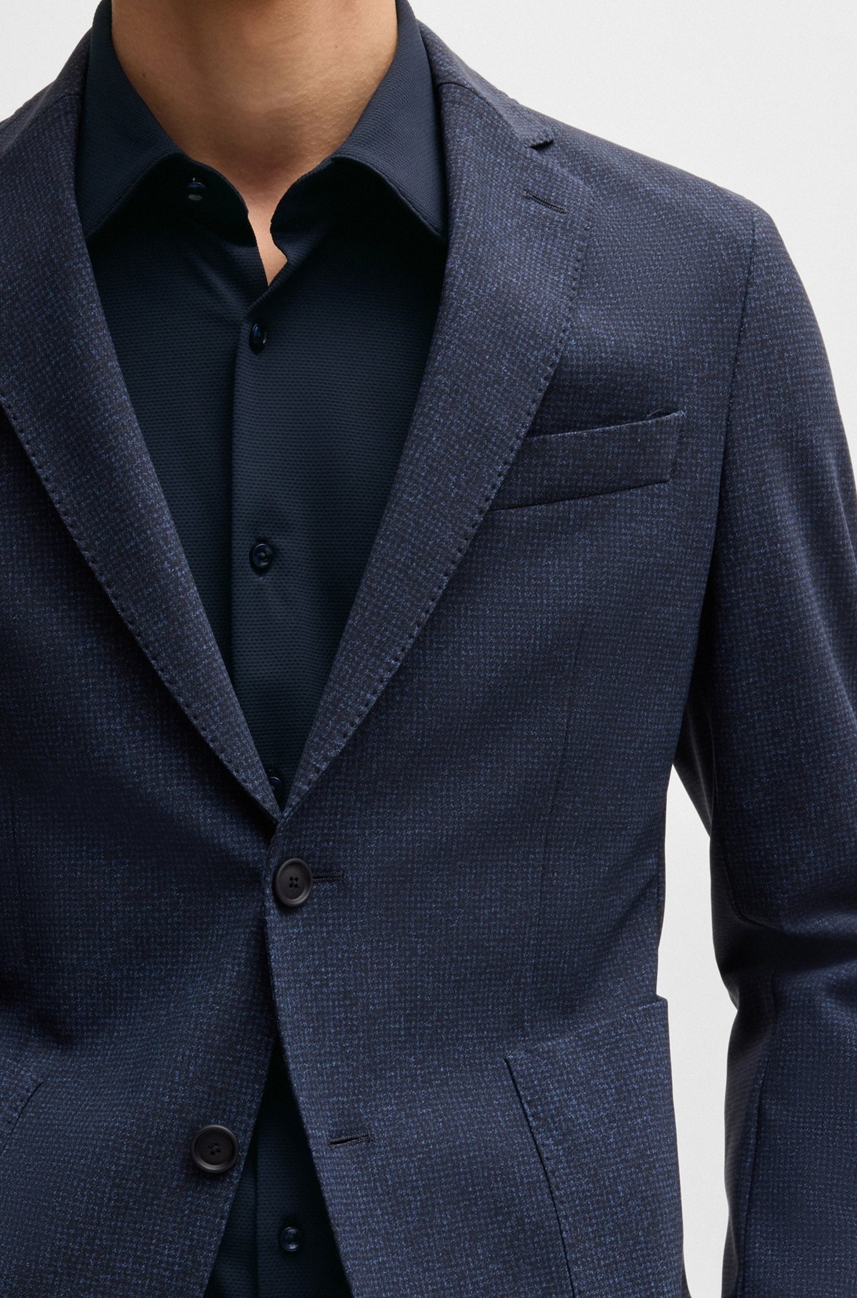 SLIM-FIT SHIRT IN STRUCTURED PERFORMANCE-STRETCH JERSEY - 6