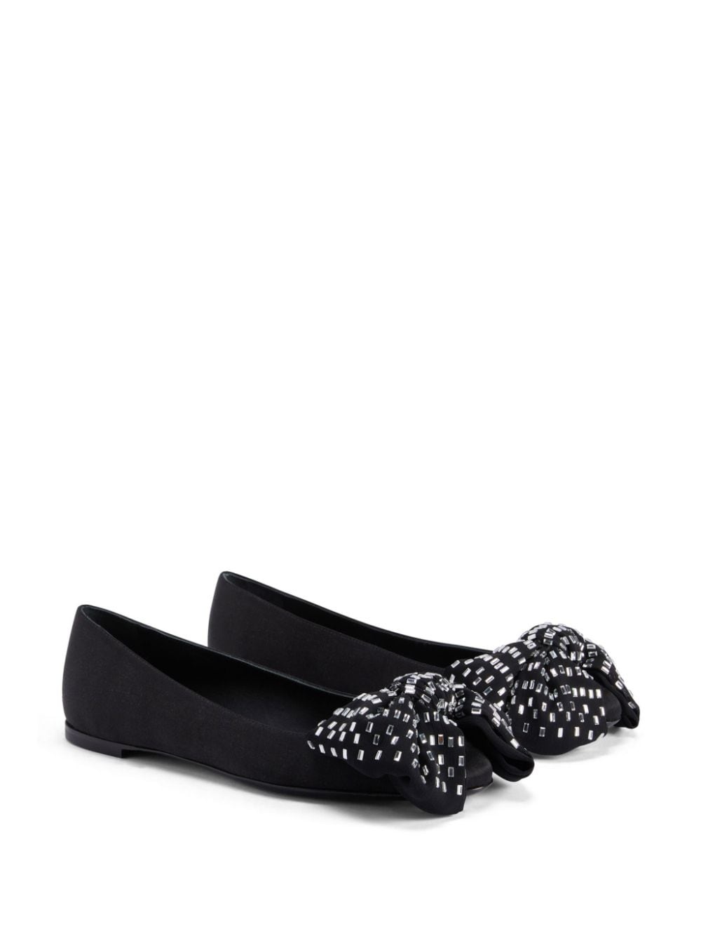 Alexandrine crystal-embellished bow ballet pumps - 2