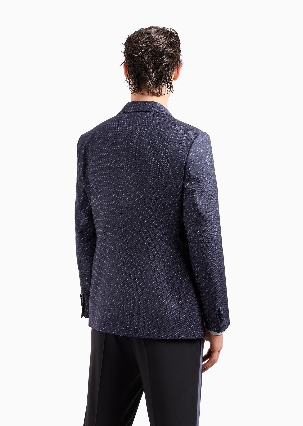 Soho line single-breasted tuxedo jacket in silk-blend jacquard - 3