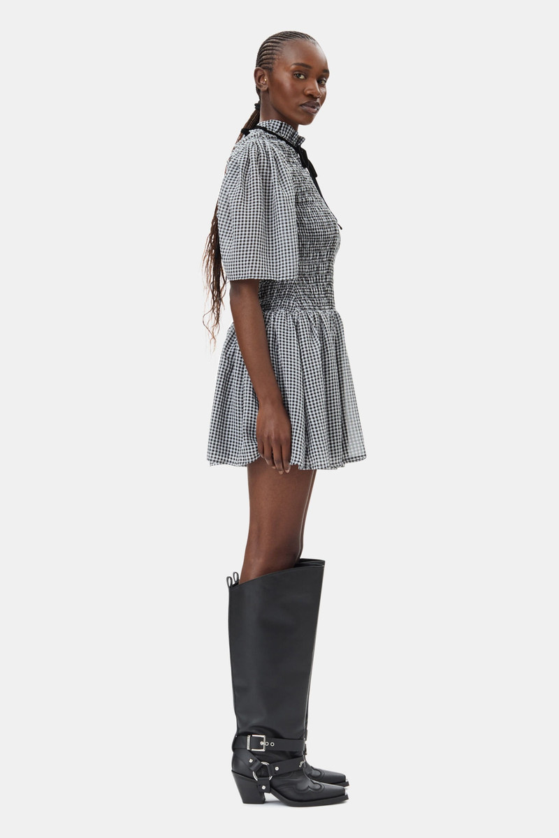GANNI BLACK HIGH SHAFT EMBROIDERED WESTERN BOOTS outlook