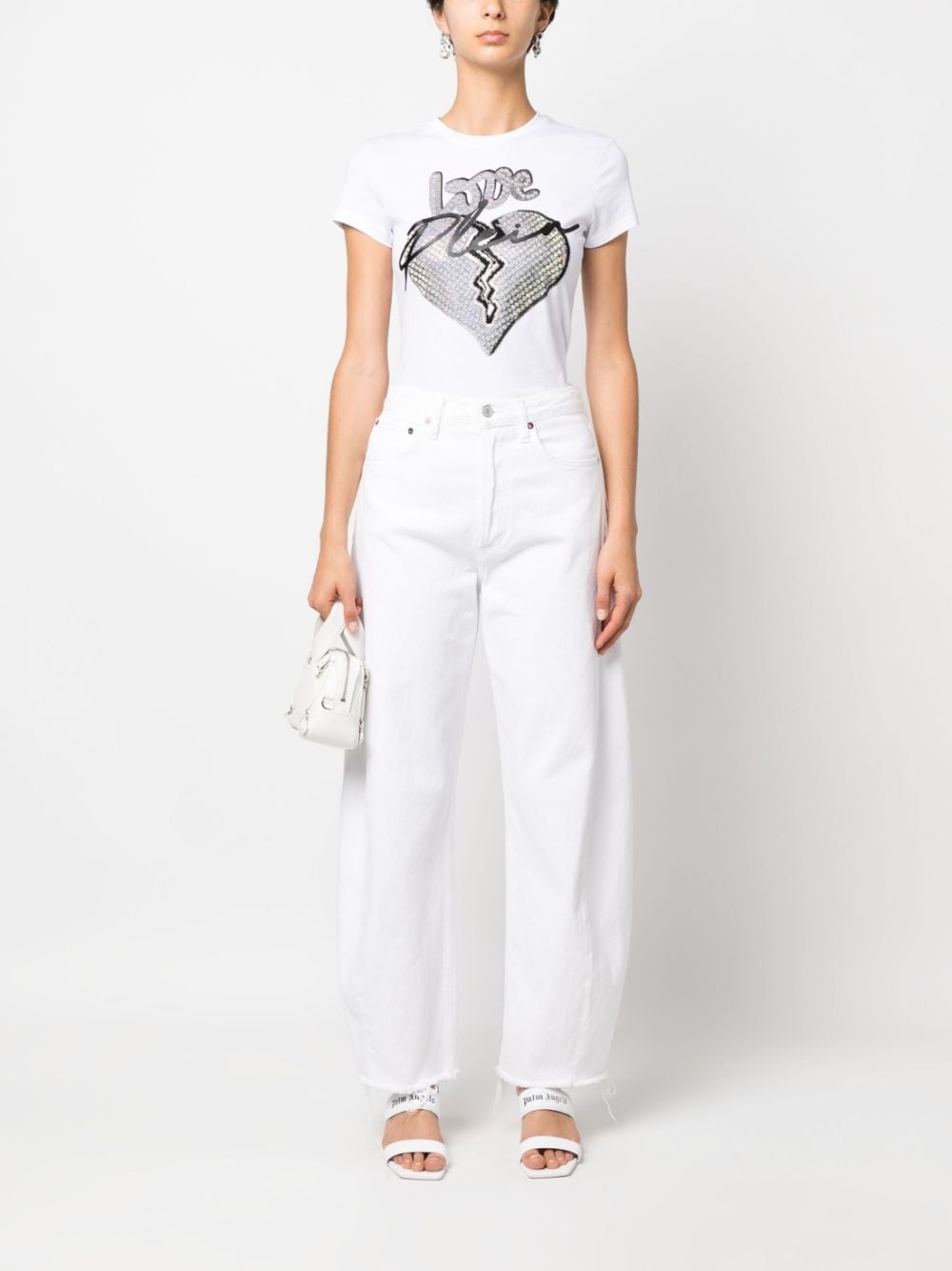 love-print short-sleeve T-shirt - 2