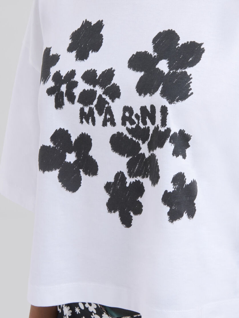 DAISY GARDEN PRINT JERSEY COTTON T-SHIRT - 4