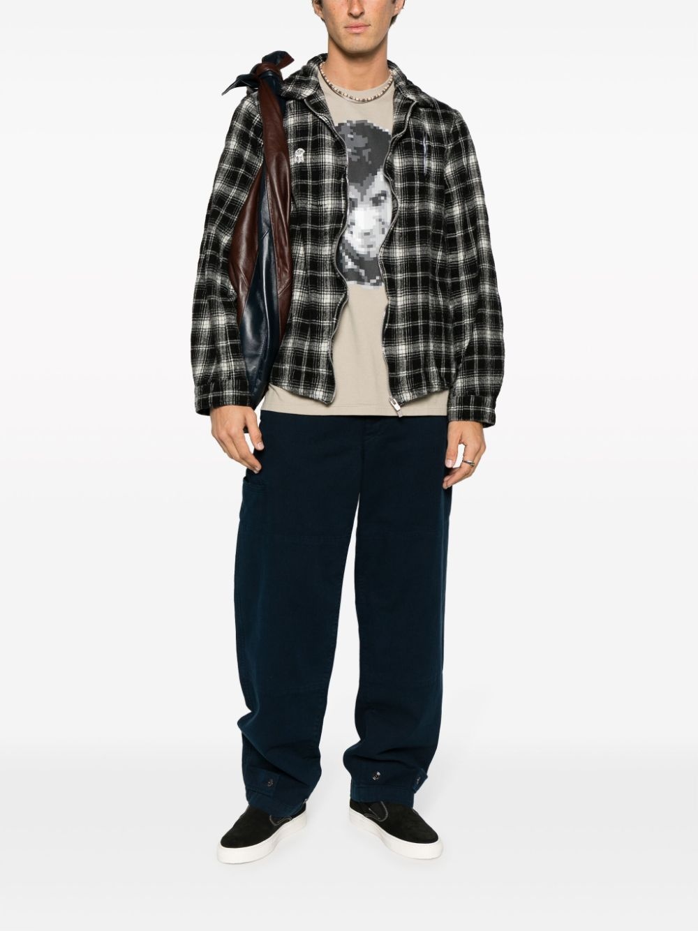 pixelated-print cotton T-shirt - 2