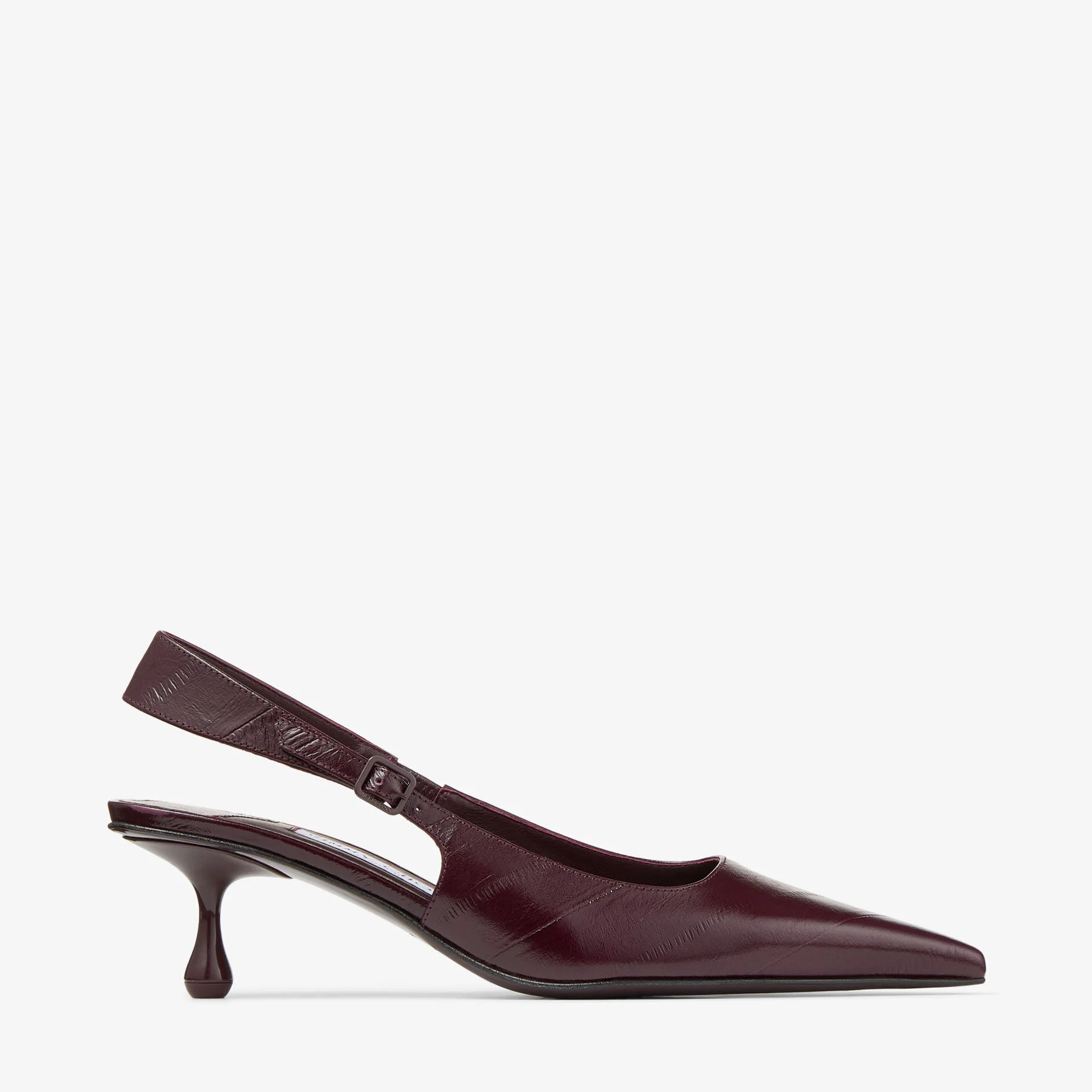 Amel 50 Deep Merlot Eel-Printed Leather Slingbacks - 1
