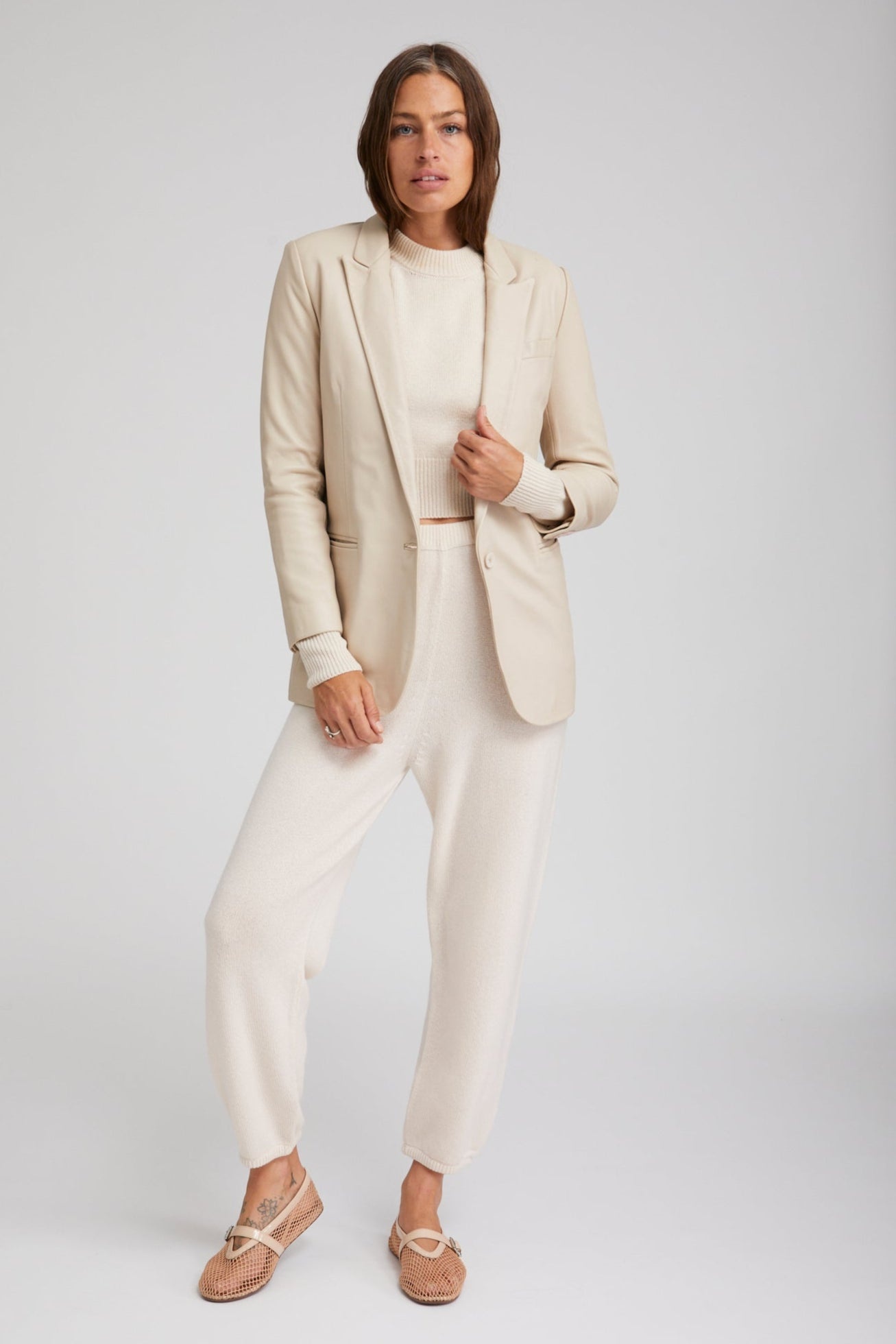 VINTAGE WHITE CASHMERE CROPPED SWEATER - 4