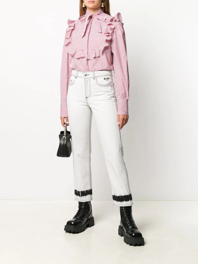 MSGM ruffle-trim striped shirt outlook