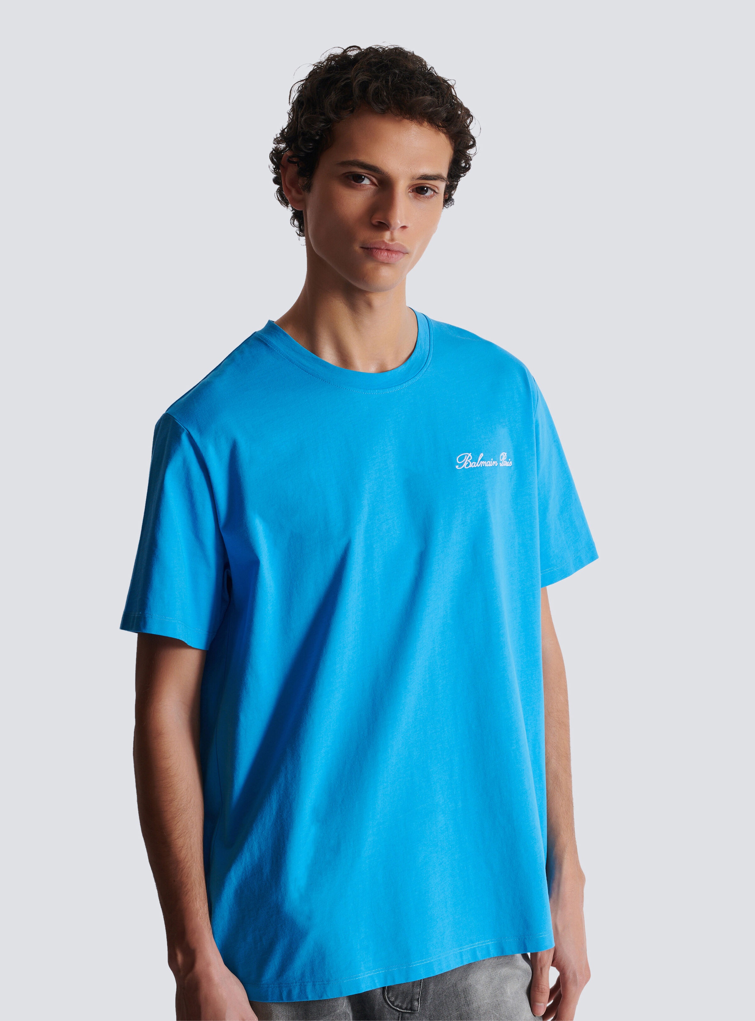 Relaxed T-shirt with Balmain Signature embroidery - 6