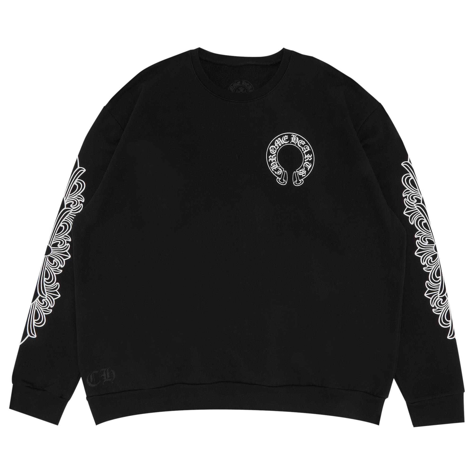 Chrome Hearts Horseshoe Logo Crewneck Sweatshirt 'Black' - 1