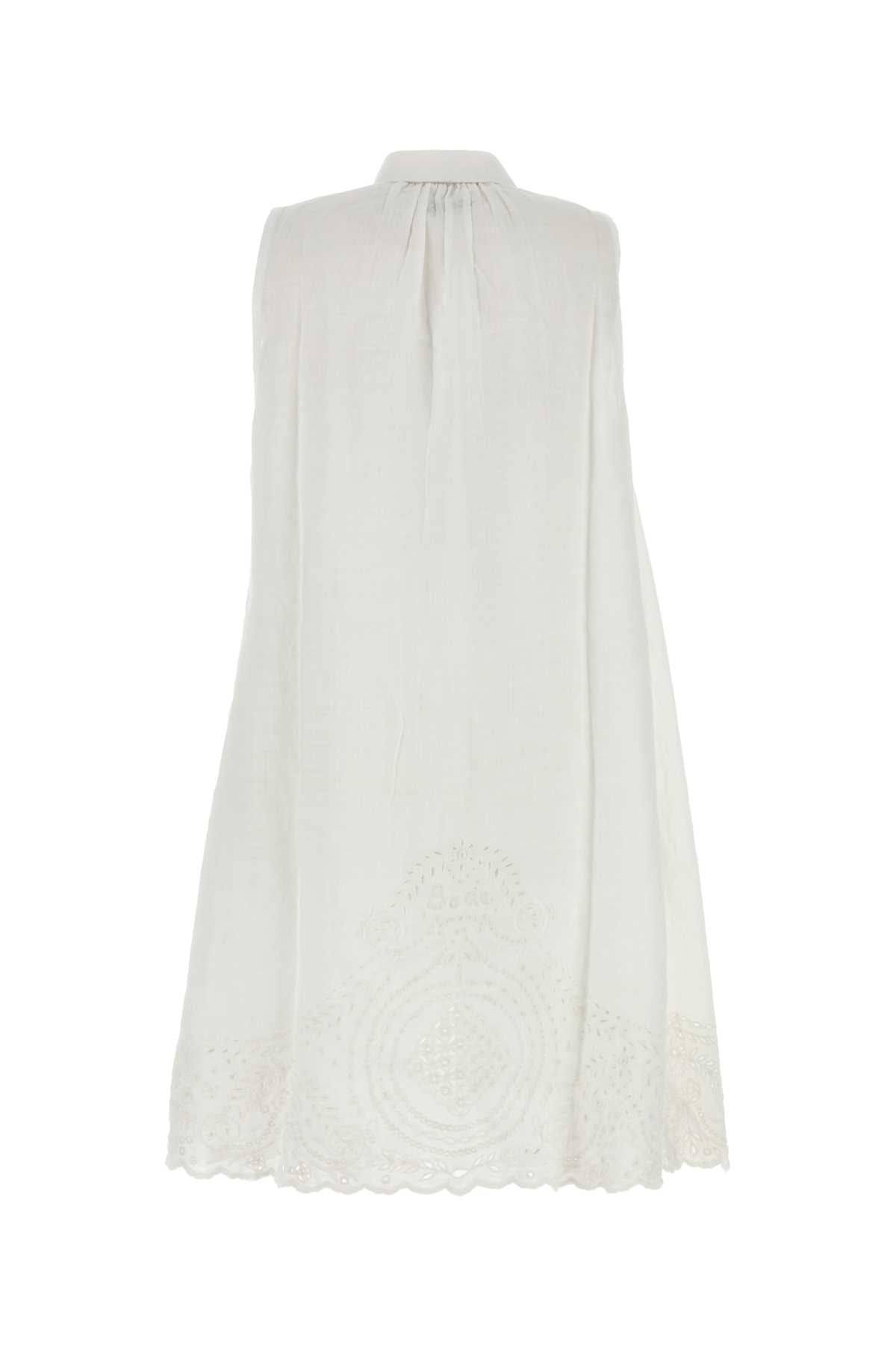 Bode Women White Linen Blevoir Dress - 2