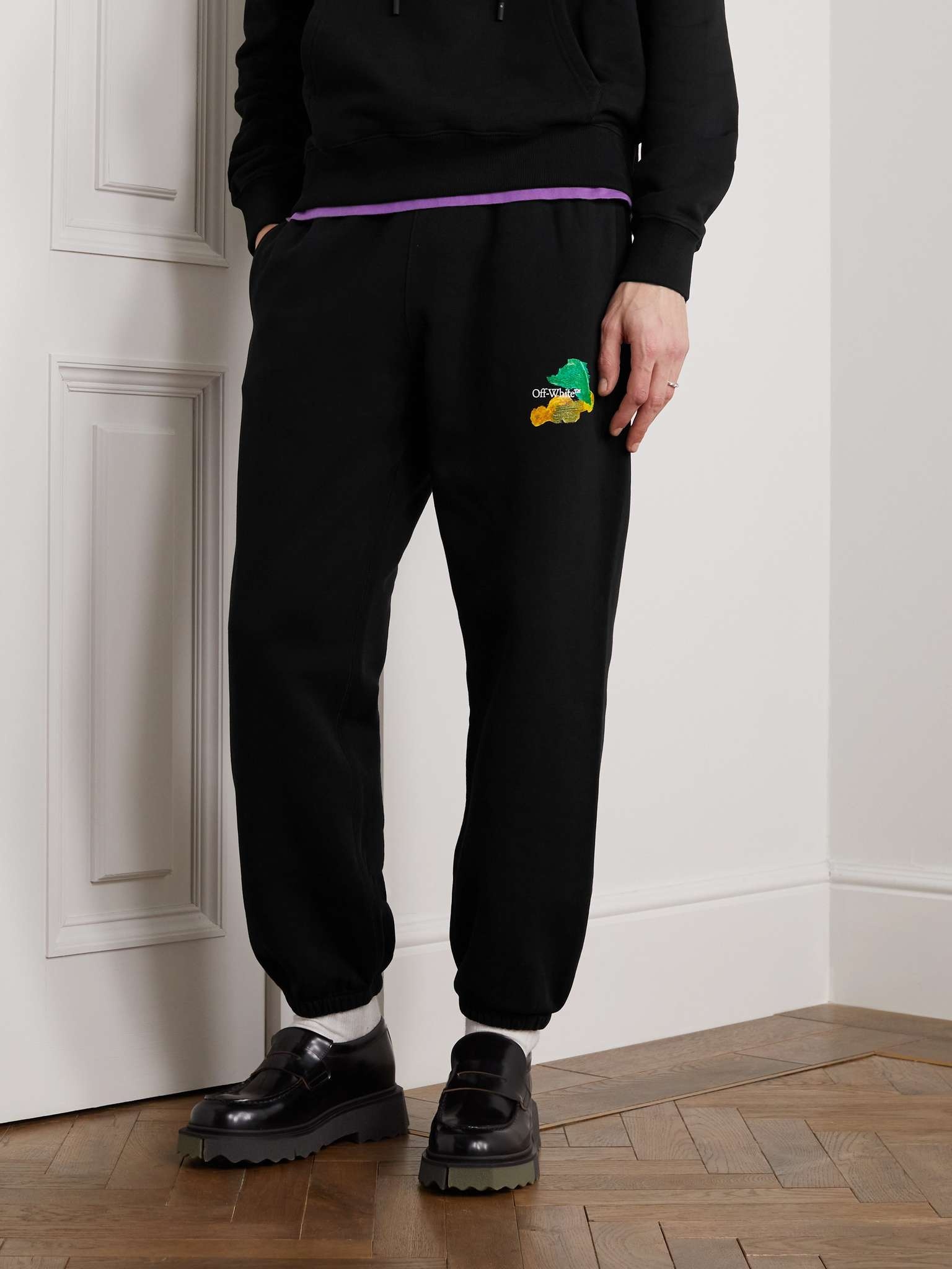 Tapered Logo-Print Cotton-Jersey Sweatpants - 4