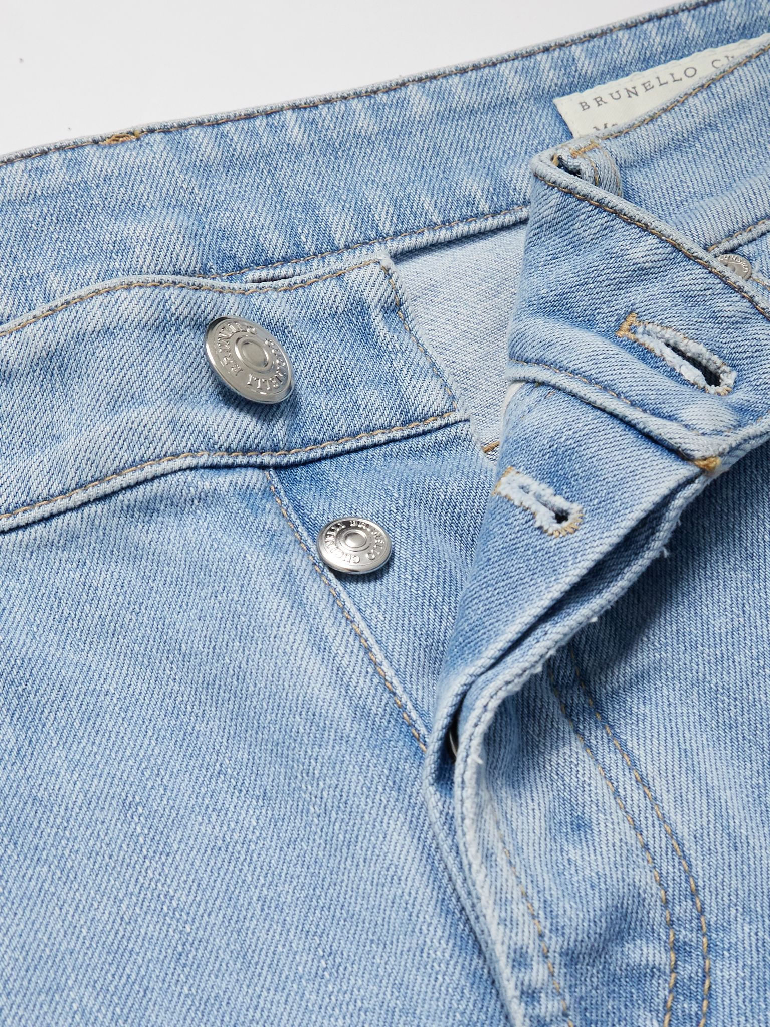 Slim-Fit Straight-Leg Logo-Embroidered Jeans Blue - 6