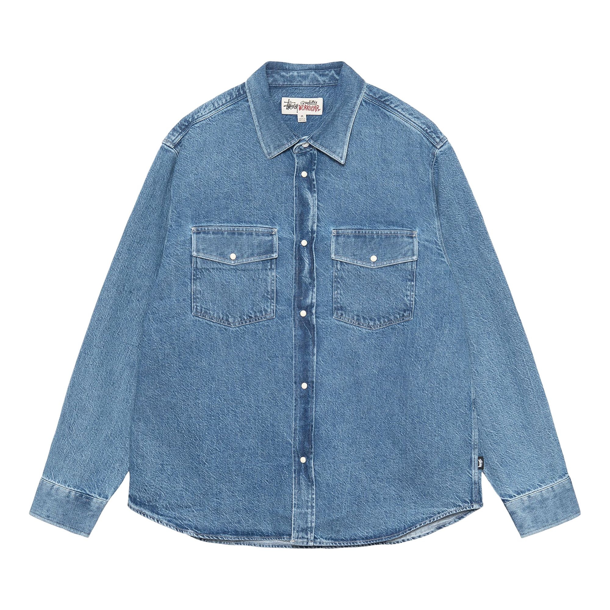 Stussy Boxy Western Denim Shirt 'Light Denim' - 1