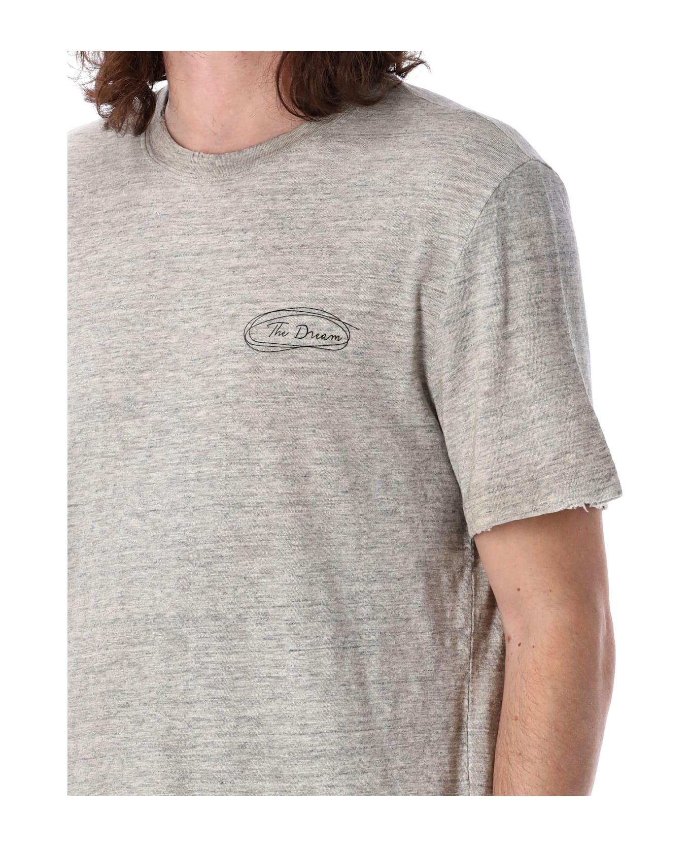 'lettering' Grey Cotton T-shirt - 3