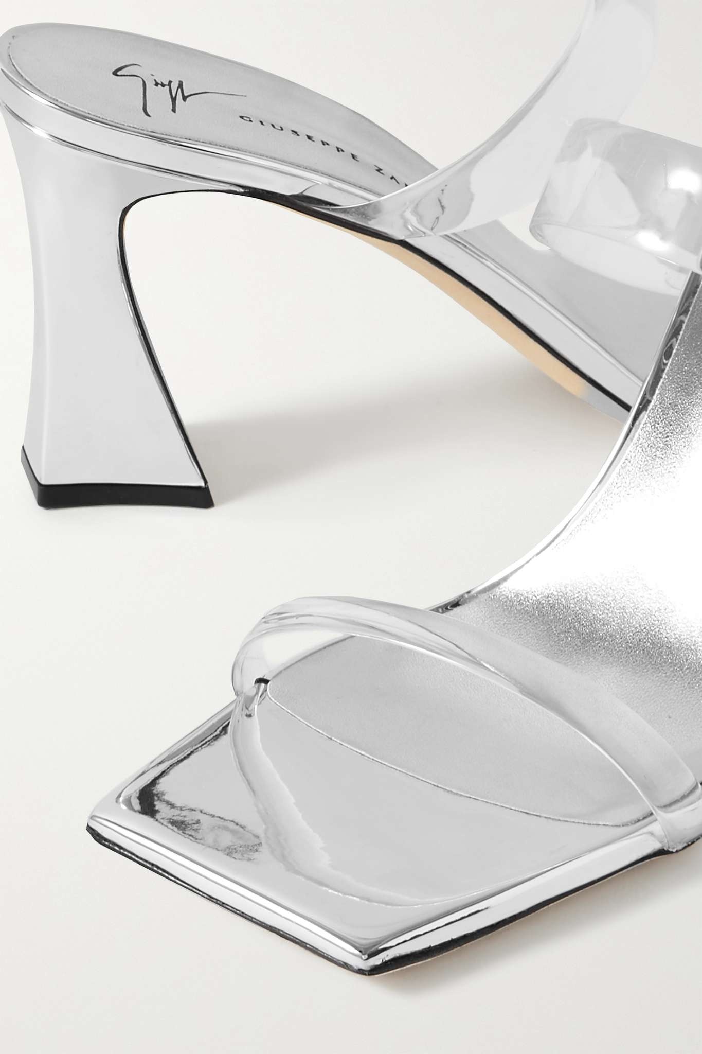 Vanilla PVC and metallic patent-leather mules - 4