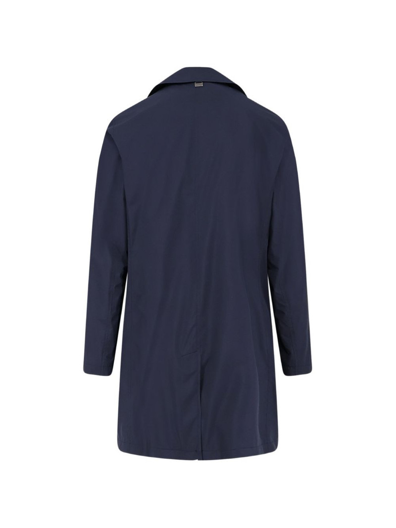 CORNELIANI button leather trim coat outlook