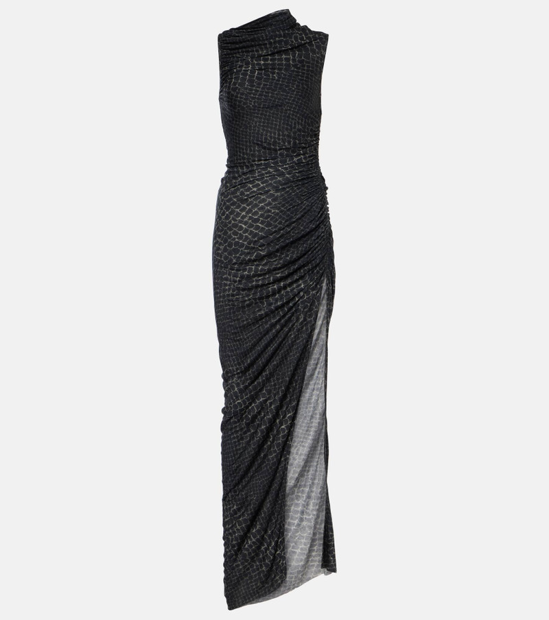 Svita printed ruched jersey gown - 1