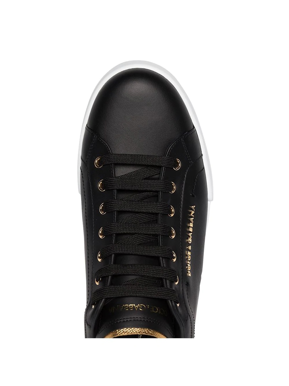 black Portofino low-top leather sneakers - 4