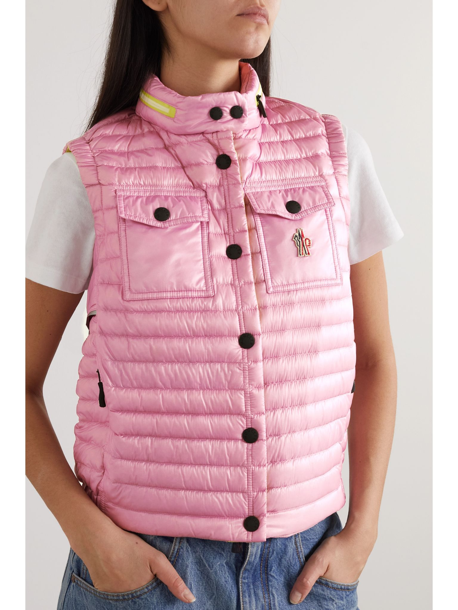 Gumiane quilted shell down vest Pink - 3