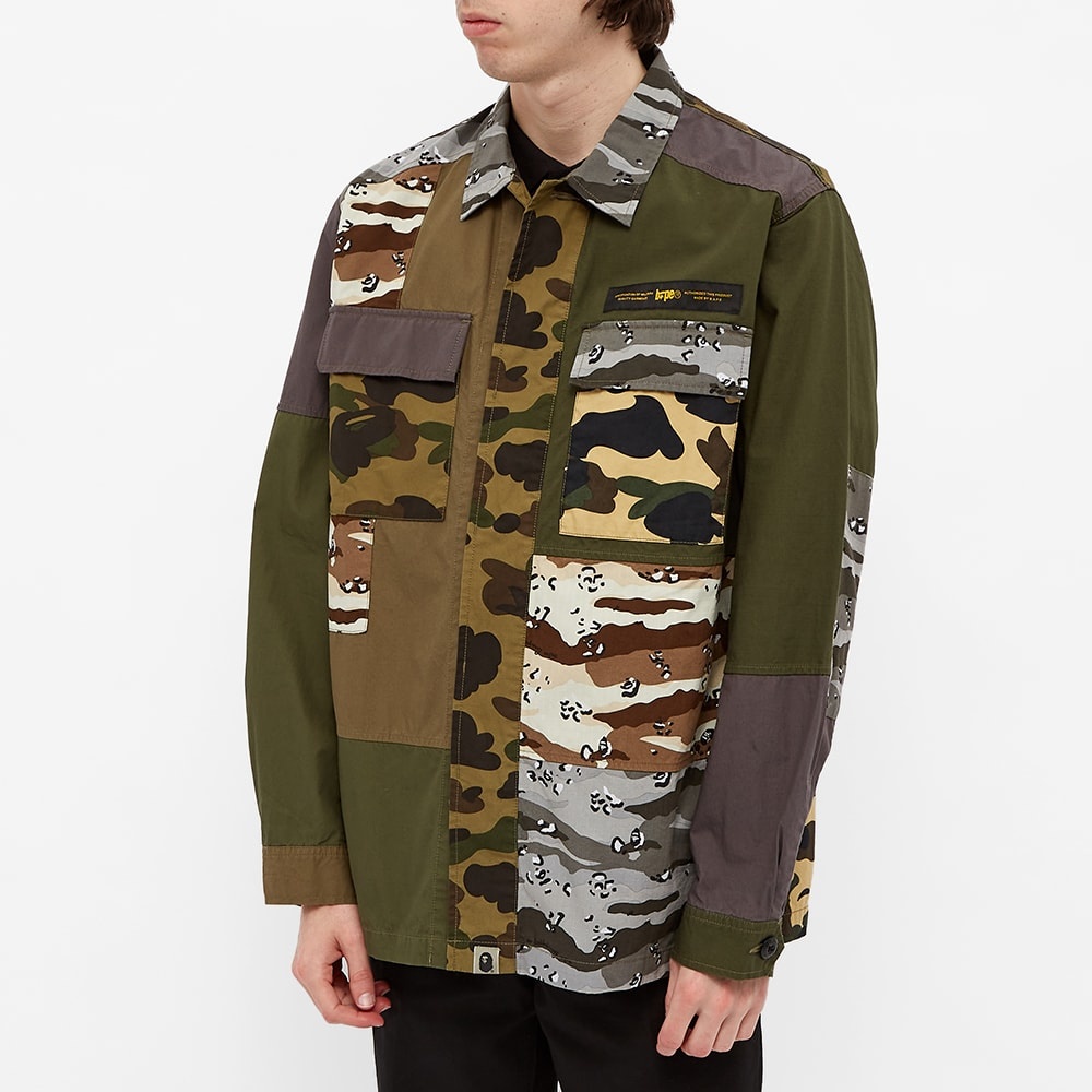 A Bathing Ape Crazy Camo Relaxed Military Shirt - 4