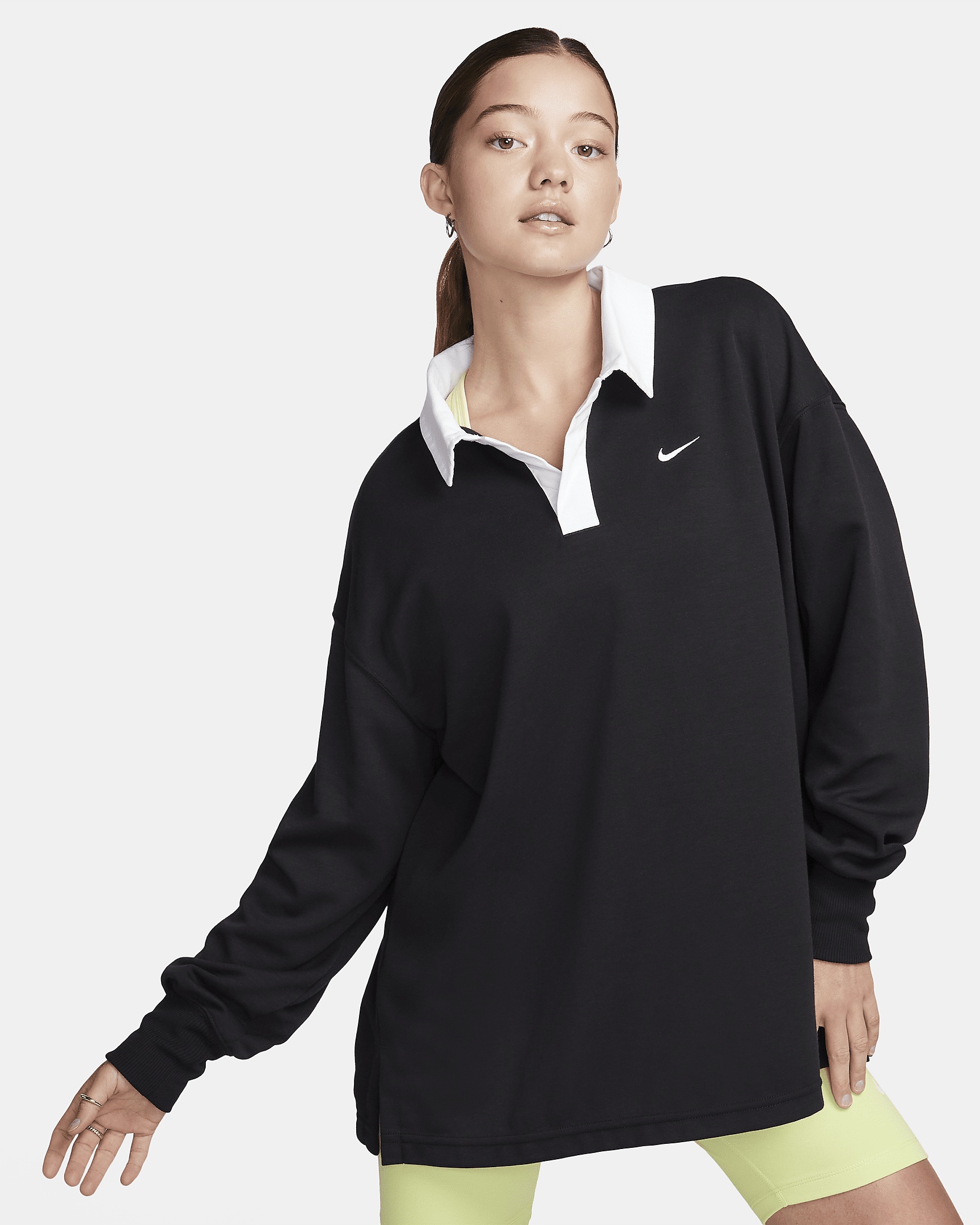 Women's Nike Sportswear Essential Oversized Long-Sleeve Polo - 1