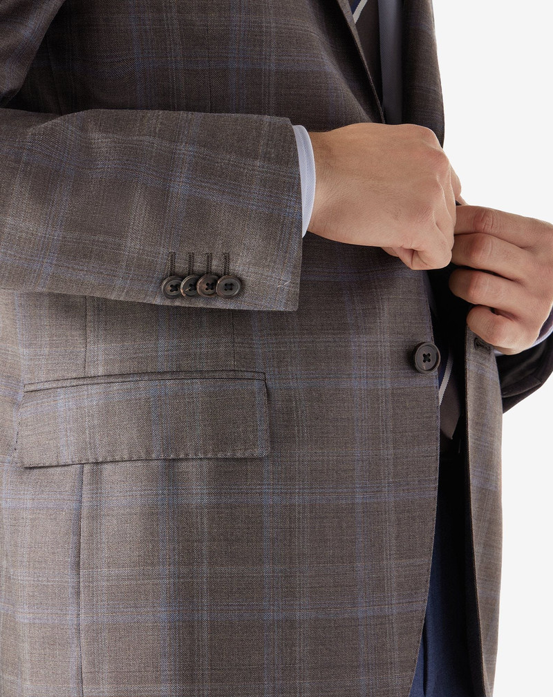 Brown overcheck 130’s wool jacket 5