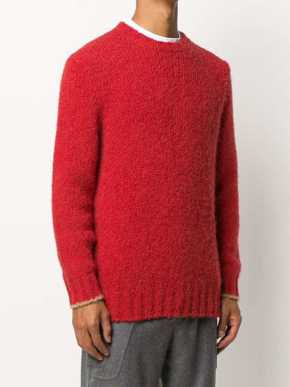 crew neck textured sweater - 3