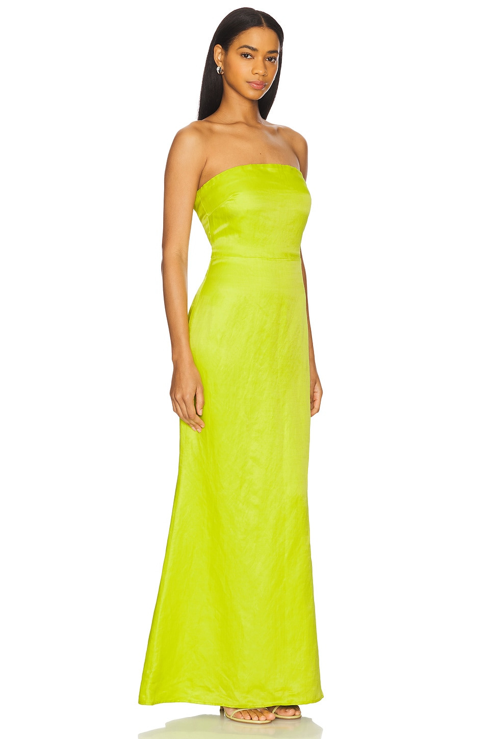 Sculpty Strapless Satin Dress - 2